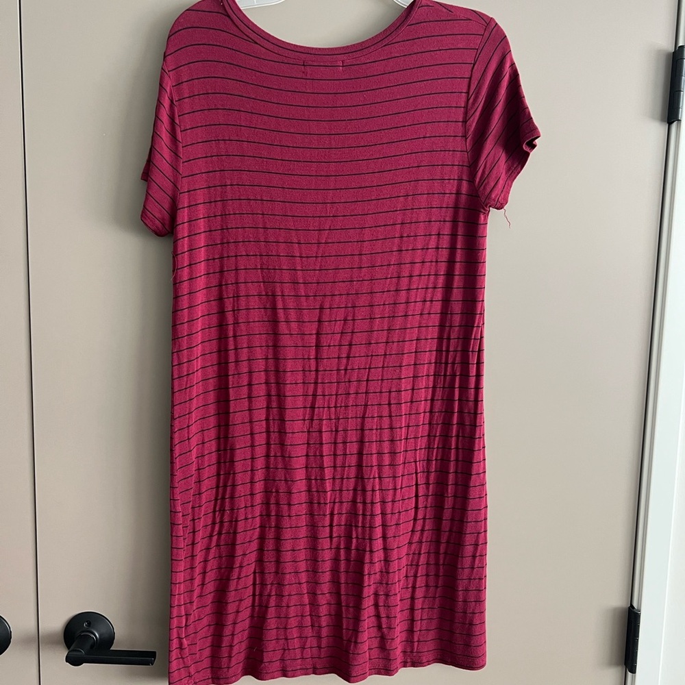 [fitz + eddi] medium red & black striped t-shirt dress - Picture 3 of 3